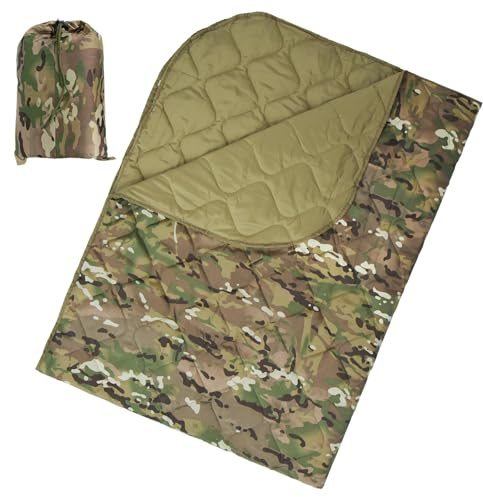 Illkjasfc Campingdecke, leicht, wasserdicht, Picknick-Matte für Outdoor, Camping, warme und Schlafdecke, Steppdecke, tragbarer Umhang