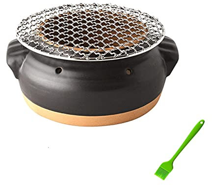 Barbecue de Table d'extérieur pour Pique-niques de Jardin, Four de fête, Barbecue à Charbon de Bois Domestique, Petit réchaud d'intérieur et d'extérieur, Filet de Cuisson, Barbecue coréen Portable au
