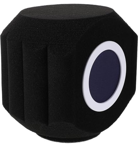 Hemobllo Protezione Antivento Microfono da Studio Filtro Antirumore in Schiuma Fonoassorbente Regolabile Scudo Isolamento Acustico per Registrazione Podcast e Home Studio Accessorio