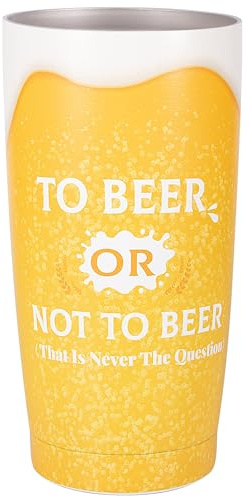 Stainless Steel Flask with Lid and Straw,Coffee Flask Travel Mug,Coffee Travel Mug Ensulated Cup,Funny Beer Gifts for Men, Insulated Beer Mug,Birthday Beer Gifts Presents for Men