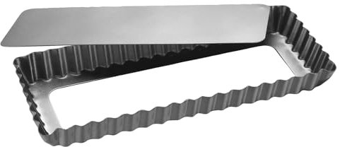 Patisse 3567 - Teglia per quiche con fondo staccabile 35 x 11 x 2,5 cm, argento