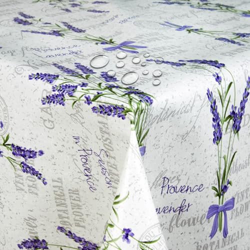 Wachstuch Wachstischdecke Tischdecke Gartentischdecke Größe wählbar Lavendel Provence 140 x 100 cm Eckig abwaschbar