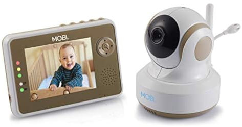 MOBI MobiCam DXR-M1 Sistema di monitoraggio del bambino con monitoraggio automatico intelligente, visione notturna, panoramica e inclinazione remota, ninne nanne, Quad View, Baby Monitor, sistema di