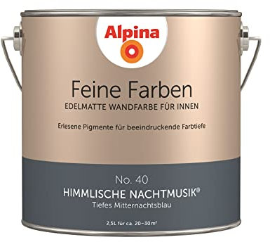 Alpina Feine Farben – No. 40 Himmlische Nachtmusik® – edelmatte Innenfarbe - Wandfarben für einzigartige Farbwirkungen und Raumstimmungen – Tiefes Mitternachtsblau – 2,5 Liter