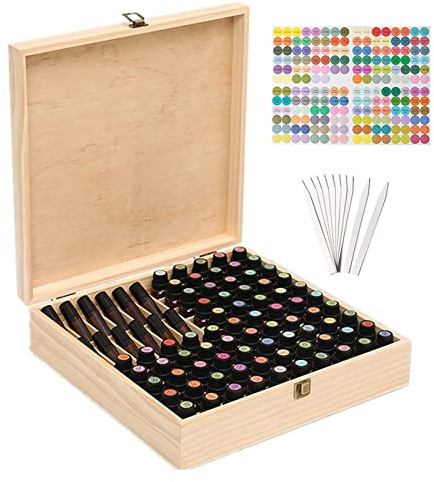 JasCherry 85 Slots Ätherisches Öl Box aus Holz - Ideales Aufbewahrungsbox Organisator für Ätherische Öle und Duftöle