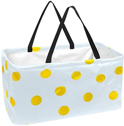 Cesta de la compra rectangular Cestas de lavandería Cajas de almacenamiento de tela Cajas de basura de puntos amarillos Confeti Azul