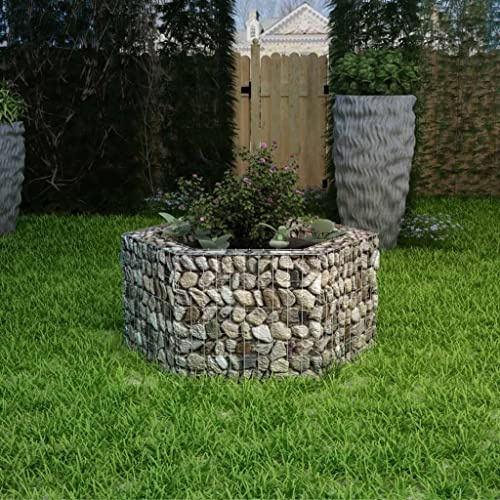 WIFESE Sechseckiges Gabionen Hochbeet 100×90×50 cm Gabionen Pflanzkorb Gabionenwand Steinkorb Gabione Gabionenkorb Gabionen Zaun Gabionensäule Steingabionen Gabionenkörbe Verzinkter Stahl