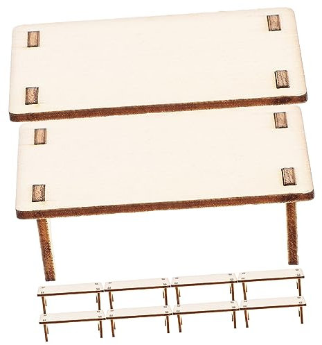 KICHOUSE 10st Puppenhausmöbel Esstisch Wohnkultur Spielzeug Winziger Möbeltisch Puppenstubentisch Aus Holz Feengarten-accessoires Bücherregal Puppenstubenhocker Hölzern Mini Holztisch