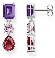 THOMAS SABO Ohrring mit Steinen in Rot, Rosa und Violett 925 Sterlingsilber