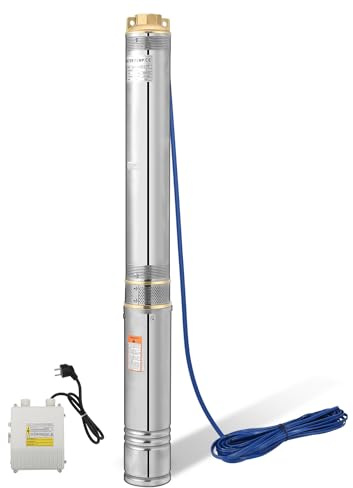 Cecaylie Tiefbrunnenpumpe 1100W Brunnenpumpe 4000l/h Brunnenpumpen,Tauchpumpe max. Förderhöhe 81m Rohrpumpe,Edelstahl Wasserpumpe Druck 8,1bar, Edestahl Brunnenpumpen Sandverträgliche