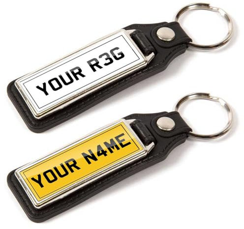 Personalised Custom Licence Plate Keychain, UK Number Plate Keyring, Name Key Chain, Motorbike Car Registration Key Ring, Gift Private Reg Fob, Gift for Him Her
