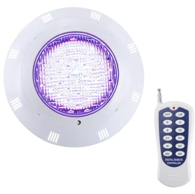 XUEMANSHOP Poolbelysning undervatten, LED-undervattensbassänglampa med fjärrkontroll, 7 färgkombinationer och 3 dynamiska lägen, 36 W RGB IP68