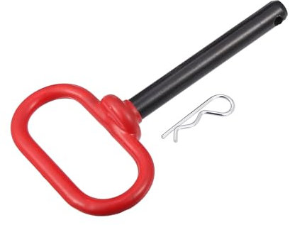 A ABSOPRO 1/2 x 3 5/8 Inch Trailer Towing Handle Hitch Clevis Pin and Clip for Lawn Mower Trailer Towing Cargo Boat RV Car Truck Bike Tractor Tow Hitch Lock Pins Red Item Replacement