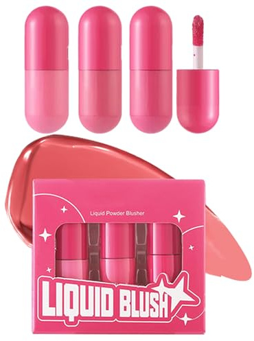 Liquid Blus Set de rubor de larga duración, colorete líquido en barra, fácil de usar, portátil y decorativo, 8,7 cm para maquillaje de belleza y mujeres