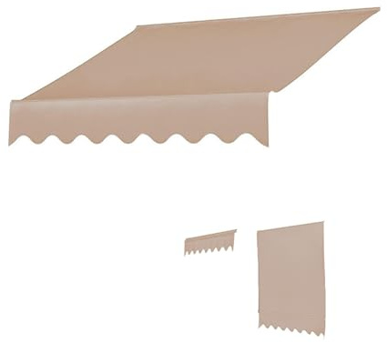 Tenda da sole retrattile per porta del patio, impermeabile, baldacchino in tessuto di ricambio per esterni, tela di poliestere durevole (250 x 120 cm)