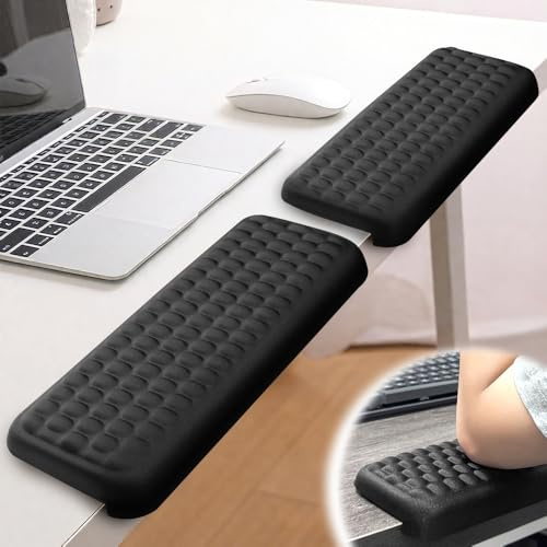 SGZIOO 2 Stück Handballenauflage Tastatur, L-Förmige Handauflage Tastatur, Ergonomische Handgelenkauflage, Memory Schaum Wrist Rest zur Entlastung des Handgelenks, für Tisch oder Schreibtisch Kante