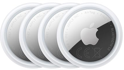 Apple AirTag Paquete de 4 ​​​​​​​(2.ª generación): Permite localizar Llaves, Carteras y más; función de localización con Sonido; hasta 1,5 Veces más Alcance en Búsqueda de Precisión