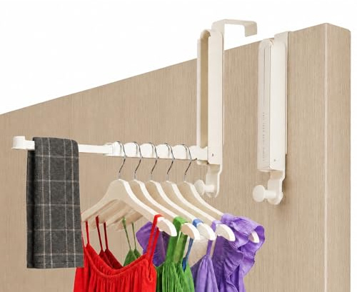 JOOM Perchero Puerta Plegable 2uds Aluminio 4.6cm Colgador Sin Taladro Baño
