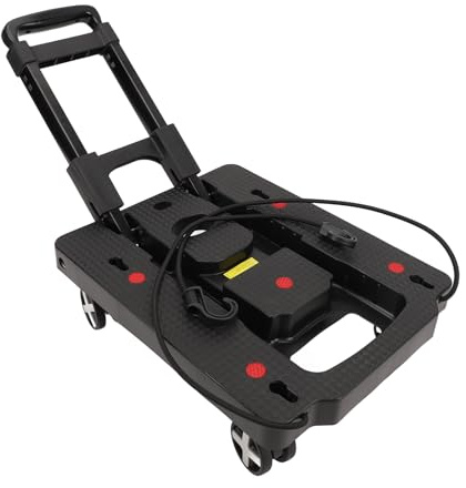 Generic Fällbar Platt Vagn Bärbar Heavy Duty Utility Dolly Plattformsvagn för Shoppingresor, Lätta Svängbara Hjul för Daglig Användning och Resor