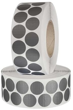 Mashpaper Points adhésifs en tissu 30 mm rond 4000 pièces Points adhésifs en tissu gris argenté R135K02C-30-1 rouleau