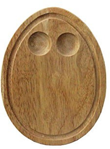 apollo THE HOUSEWARES BRAND Breakfast Board Egg Holder, Dippy Eggs, Hevea Wood, Size 18x24cm, Natural, Brown