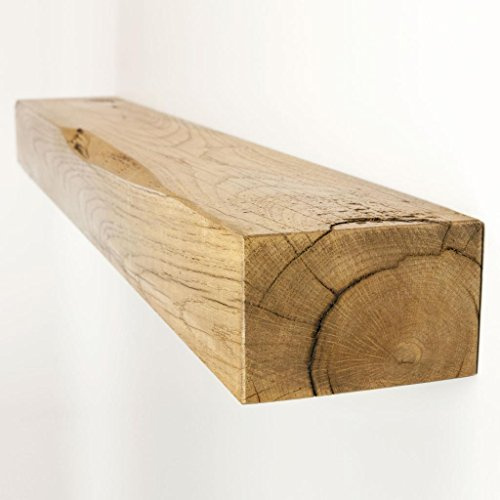 Funky Chunky Furniture Oak Floating Shelf Solid Wood - 14 x 9cm | Length: 160cm, Finish: Smoke Oak