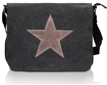 Glamexx24 Tasche Handtaschen Schultertasche Umhängetasche mit Stern Muster Tragetasche Laptoptasche Messenger Bag Herren für Arbeit Freizeit oder Schule