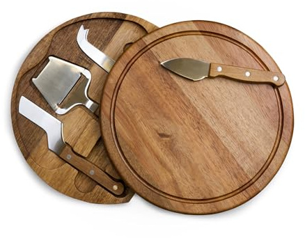 TOSCANA - a Picnic Time brand Circo Cheese Board and Knife Set - Charcuterie Board Set - Wood Cutting Board, (Acacia Wood)