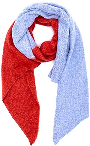 FASHION YOU WANT Damen XXL SCHAL kuschelig warm Trend Stola XXL Tuch KARO HALSTUCH SCARF PONCHO CAPE WARM NEU WINTERSCHAL HERBSTSCHAL DECKENSCHAL WEICH (orange/hellblau)