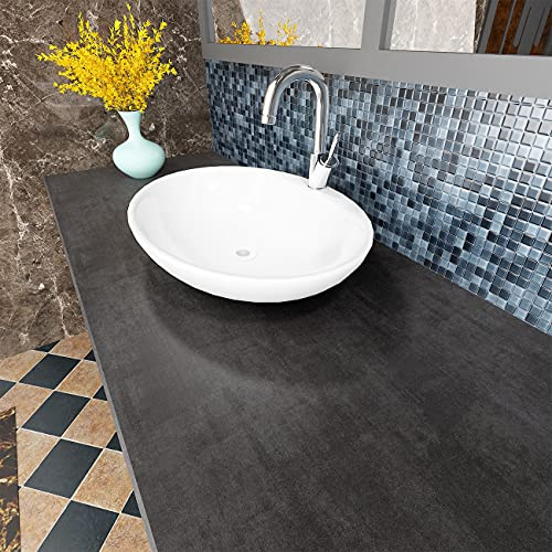 FunStick 24 x 200 Thick Charcoal Grey Concrete Contact Paper Matte Textured Concrete Wallpaper Peel and Stick Countertops Contact Paper Waterproof Adhesive Vinyl Industrial Cement Wall Paper Kitchen