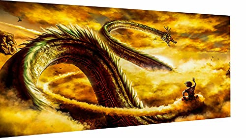 Magic Canvas Art - Bilder Dragon Ball DBZ Son Goku Leinwandbild 1- teilig Hochwertiger Kunstdruck modern Wandbilder Wanddekoration Design Wand Bild – A3190, Größe: 40 x 30 cm