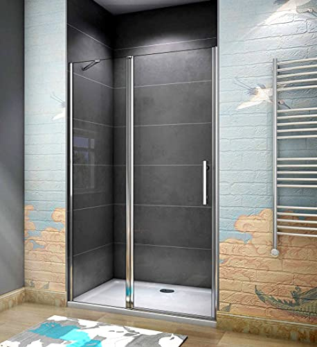 Acezanble 120x195cm Duschtür Nischentür Duschabtrennung Drehtür 6mm nano glas