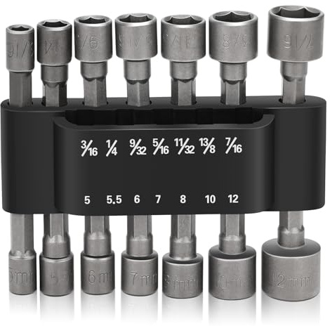 Nutmanel Llave de Vaso,Llave de Impacto Magnética,Juego de Tuerca de Tuerca Magnético,14 Piezas Hexagonal Juego de adaptadores para taladros eléctricos Used to Electric Screwdriver Handle Tools