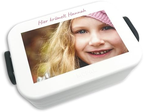 MEPAL Brotdose für Kinder – 900ml – Lunchbox mit Fächern, auslaufsicher – Brotdose mit Foto personalisierbar – robust, BPA-frei – Bento Box weiß – ideal für Schule, Kindergarten – 18,5 x 12 x 6,5cm