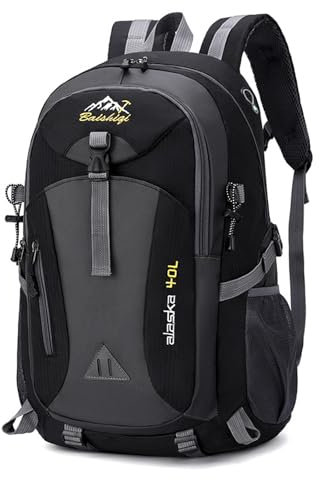 Wffeila 40 l großes Volumen, multifunktionaler Rucksack, Wanderrucksack, für Herren und Damen, Schule, Trekking, Wandern, Camping, Reisen, Angeln, Klettern, Bergsteigen oder für den täglichen