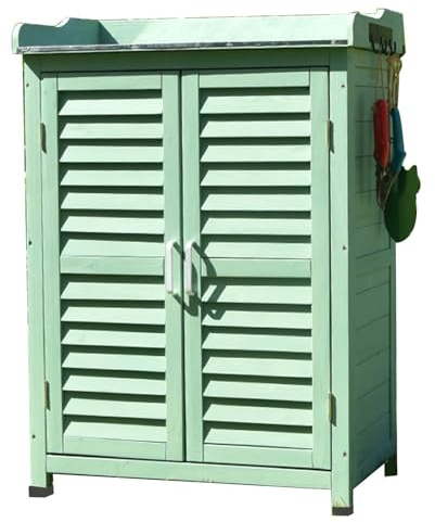 MNBVH Outdoor Storage Cabinets Garden Wooden Cabinets Garden Tool Sheds Sundries Storage Cabinet Rain And Sun Protection(Color:B)