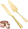 GIUSOBG Ensemble de Couteaux à GâTeau en Acier Inoxydable Ensemble de 2 Couteaux et Spatules DoréS Passe au Lave-Vaisselle Pelle à Tarte IdéAl Pour la PâTisserie Maison, les GoûTers, Les FêTes