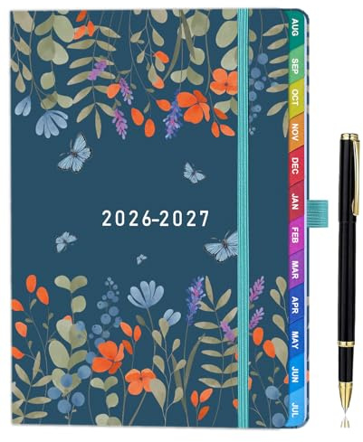 Lehrerkalender 26–27 A5+ (22 × 16,5 cm) – Professioneller Akademischer Schulplaner für Lehrkräfte 2026–2027 mit Tages‑ und Wochenplaner – Blau