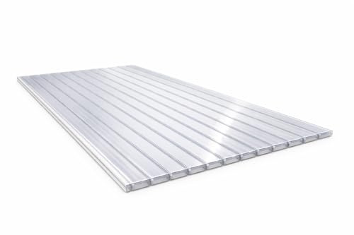 Doppelstegplatte aus Polycarbonat Transparent (Klar) – UV-beständige Hohlkammerplatte für Terrassenüberdachung, Gewächshaus & Carport, Witterungsbeständig und Schlagfest (Transparent, 120 x 200 cm)