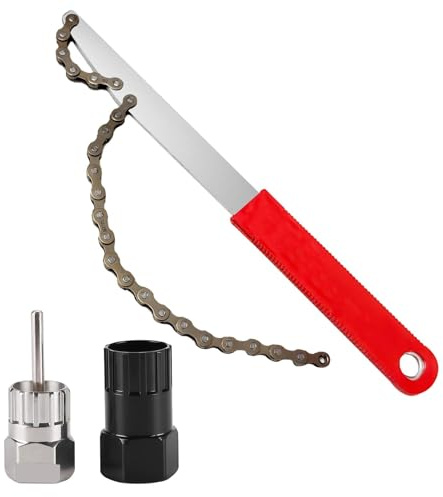Kit di attrezzi per la rimozione della cassetta pignoni, frusta per catena con estrattore per Shimano/SRAM 6 7 8 9 10 11 velocità rimozione ruota libera e guarniturauniversale di riparazione bici da