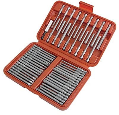 Dapetz ® 50 Pc Extra Long Security Bits Hex TP Star Torx Spline Clutch Flat Screwdriver Bit Set With Wide Range Of Uses and Applications Strong Magnetic