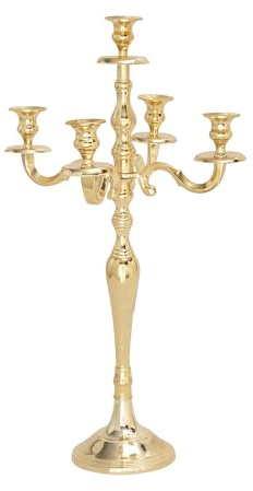 Deco 79 Aluminum Metal Candelabra, 14 x 14 x 25, Gold