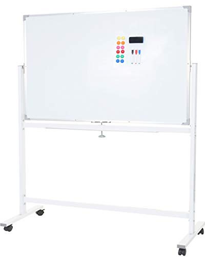 Whiteboard HWC-C85, Magnettafel Memoboard Pinnwand, mobil rollbar inkl. Zubehör - 150x100cm
