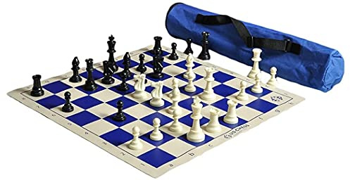 US Chess Quiver Tournament Chess Set Combination Triple Weighted (Blue)