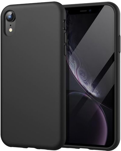 JETech Cover in Silicone per iPhone XR 6,1 Pollici, Protettiva per Tutto il Corpo Morbida al Tatto, Custodia Antiurto (Nero)