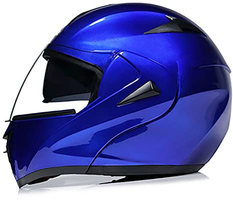 Integrierter Motorradhelm Klapphelm Mit Doppelvisier Belüftungssystem Integralhelm ECE Zugelassenes Outdoor Motocross Schutzhelm Für Cruiser Chopper Biker 11,S:53-54CM