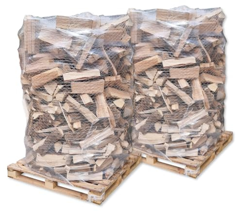 3,2 m³ / SRM Brennholz Buche 33 cm Scheitlänge PEFC-zertifiziert Made in Bavaria Premium Kaminholz Scheitholz Kamin Ofenholz Feuerschale Lagerfeuer Buchenholz trocken | 2 Paletten | Energie Kienbacher