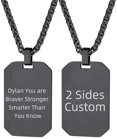 Supcare Vatertagsgeschenk Herren Personalisiert Dog Tags Halskette, Erkennungsmarke Hundekette Anhänger Gravur Name Text Edelstahl Militär Armee Kette Hund Necklace Modeschmuck für Frauen Jungen