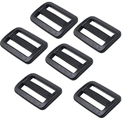BAIWOAK Tri Glide Slider Strong Plastic Tri Glide Slides Verstellbare Schiebeschnalle Gurt Slider Adjusters für Rucksack Gürtel Strap Schwarz