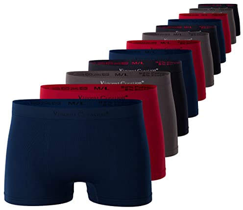 Vincent Creation Lot de 12 Boxers Seamless Haute qualité - Microfibre - sans Couture ni colorants azoiques - Homme